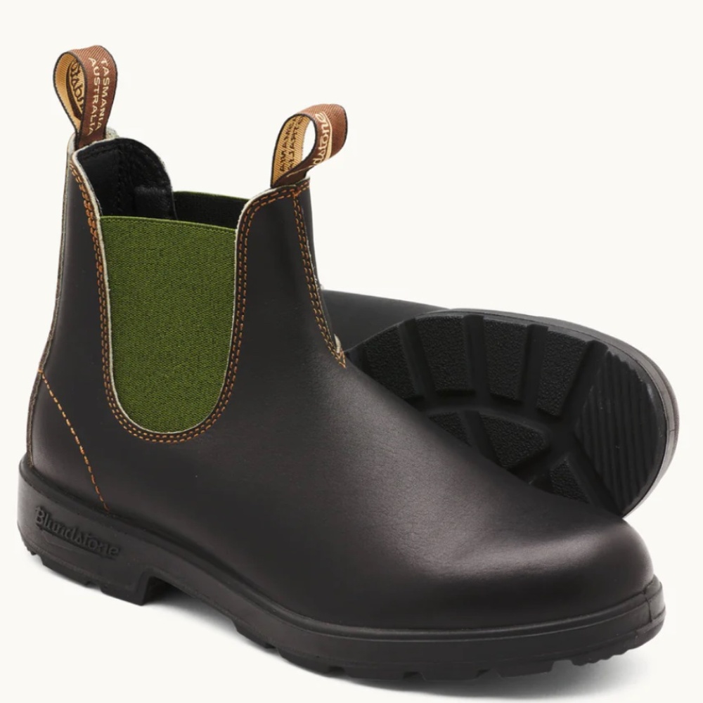 Blundstone Originals #519 Stout Brown/Olive Premium Leather Chelsea Boots